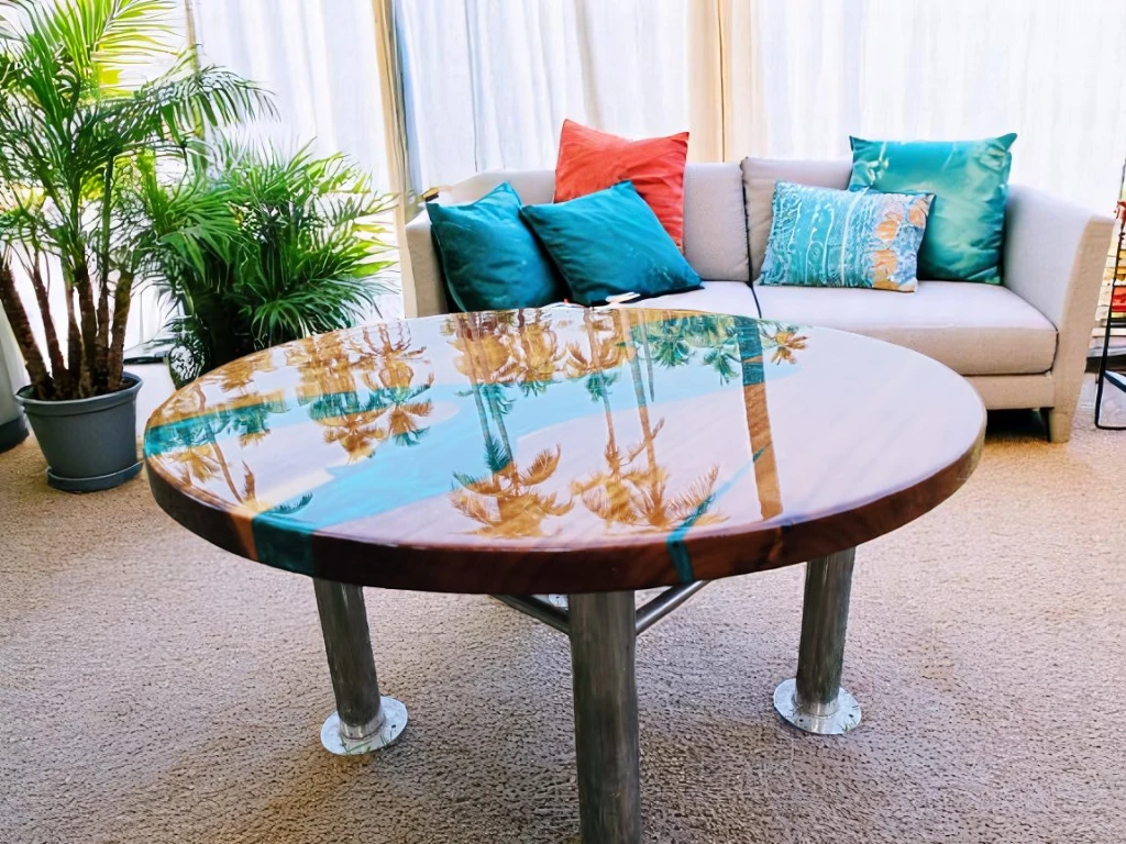 Stunning Green River Epoxy Coffee Table